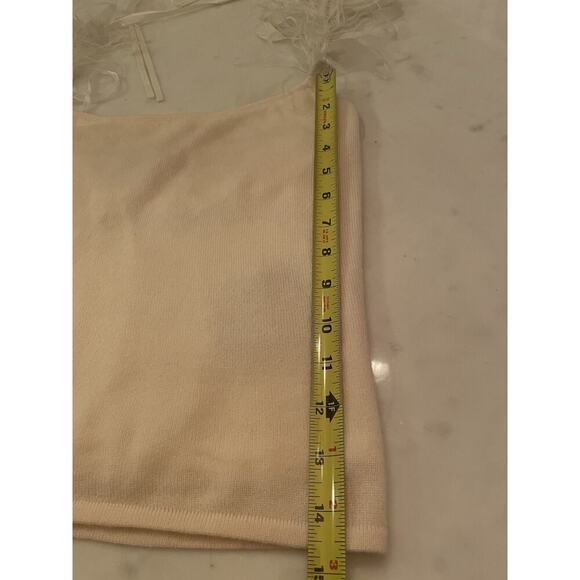 Ralph Lauren Black Label Beaded Feather Cashmere Sweater Tank Top Formal Blouse - Picture 5 of 11